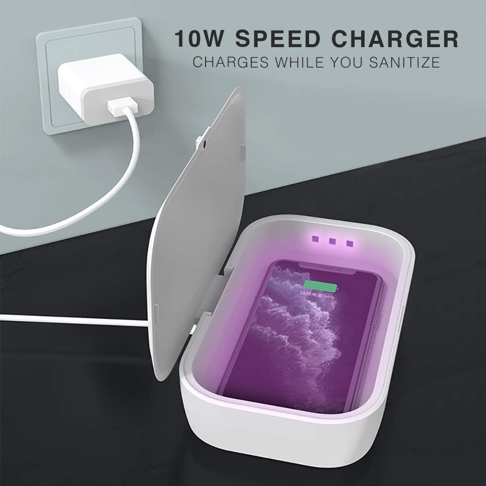 One-Day Sale: Up to 40% Off UV Phone Sanitizer and Charger by Johns Avenue - UV Sanitizer with Quick 5 Minute Sanitation Mode Can Be Used in Car to Sanitize On The Way Home - Keys, Cash, Anything Phone Sterilizer Limited Stock UV Phone Sanitizer and Charger by Johns Avenue - UV Sanitizer with Quick 5 Minute Sanitation Mode Can Be Used in Car to Sanitize On The Way Home - Keys, Cash, Anything Phone Sterilizer