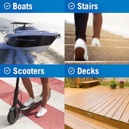 Image of Anti Slip Tape for Outdoor Stair Treads, Non-Skid Grip for Stairs | Steps, 4 inch x 40ft Roll, Clear Waterproof Traction, Weather-Resistant Friction Floor Tread for Dogs and Steps