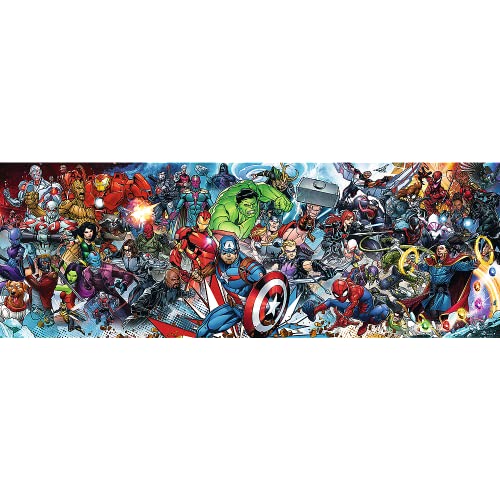 Puzzle, Marvel Avengers, 1000 Elementi, Unisciti all'Universo Marvel, Panorama, Qualità Premium, per adulti e Bambini dai 12 anni in su - Gadget - Immagine 1