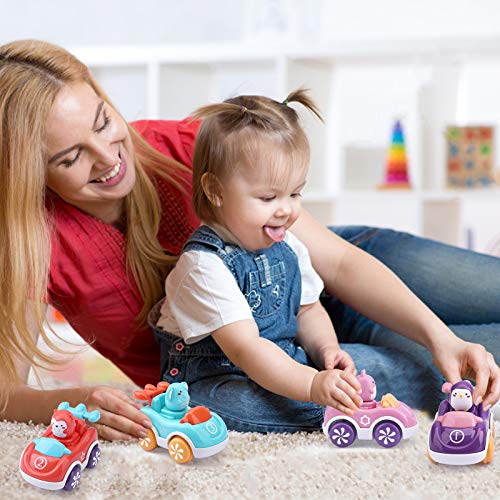 Amy&Benton Toy Cars for Baby Push and Go Cars for Toddlers Cartoon Friction Powered Toys Cars for Age 3 - Thumbnail 7