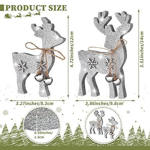 2-Pieces-Reindeer-Christmas-Decor-Christmas-Deer-Desk-Decor-Indoor-Rustic-Reindeer-Standing-Tabletop-Decoration-Wooden-Deer-Table-Decor-for-Home-Lawn-Garden-Decor-Silver-Bell 2 Pieces Reindeer Christmas Decor Christmas Deer Desk Decor Indoor Rustic Reindeer Standing Tabletop Decoration Wooden Deer Table Decor for Home Lawn Garden Decor Silver Bell