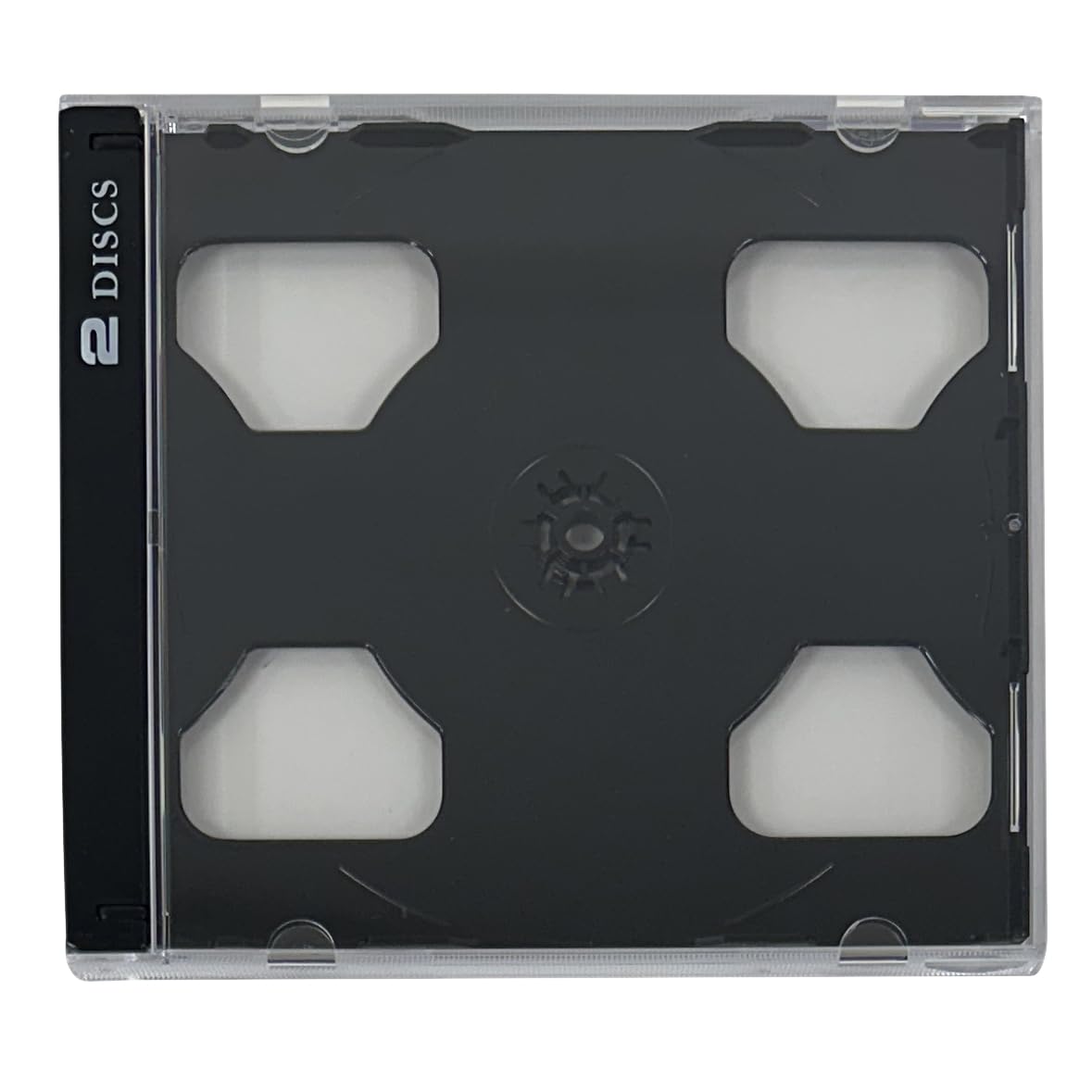 mediaxpo 50 Standard Black Smart Tray Double CD Jewel Case