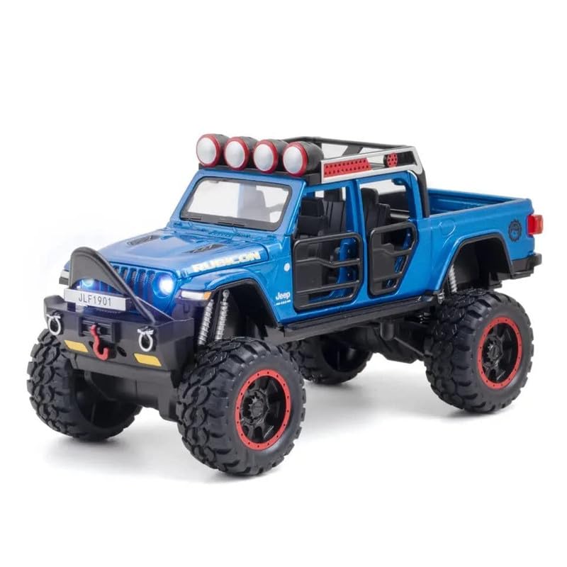 RK HUB Exclusive Alloy Metal Pull Back Die-Cast Car Scale Model With Sound Light Mini Auto Toy For Kids Metal Model Toy Car With Sound And Light New Version-Amg G63 Warwolf Jeep,Blue