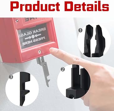 10 Pack Fire Alarm Test Key, Universal Call Point Key Compatible for KAC, Gent, Apollo & More, with Emergency Door Release Function (Black & White)