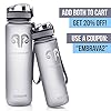 Embrava Best Sports Water Bottle - 32oz Large - Fast Flow, Flip Top Leak Proof Lid w/One Click Open - Non-Toxic BPA Free & Eco-Friendly Plastic - For Men & Women