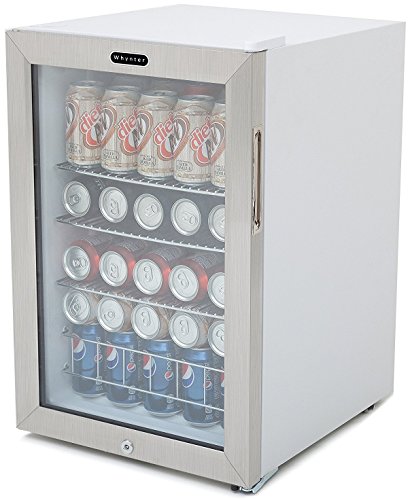 Whynter BR-091WS, 90 Can Capacity Stainless Steel Beverage Refrigerator with Lock, White