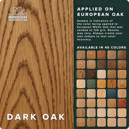 Rubio Monocoat Wood Stain & Finish 650 ft² - Dark Oak | Oil Plus 2C | Quick-Dry, Eco-Friendly Linseed Wood Oil for Indoor Use, Includes Accelerator (Part B) | Protector | 1.3 L by Rubio Monocoat - Image 2