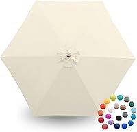 Vista 29 de Formosa Covers Toldo de repuesto para sombrilla de patio con 6 varillas de 9 pies, lona superior, protección UV 300D y tela resistente al agua, solo