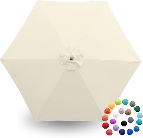 Miniatura 29 de Formosa Covers Toldo de repuesto para sombrilla de patio con 6 varillas de 9 pies, lona superior, protección UV 300D y tela resistente al agua, solo