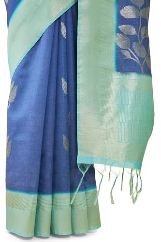 Soch blue tussar silk saree in tussar silk – image 5