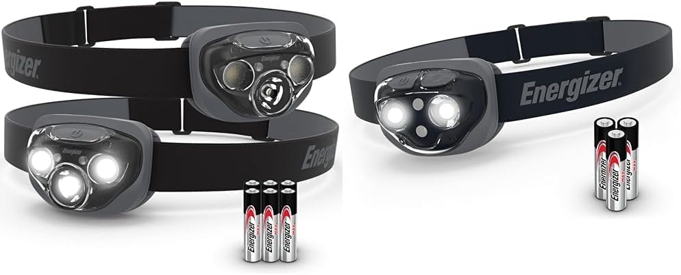 Energizer LED Headlamp PRO (2-Pack), IPX4 Water Resistant Headlamps, High-Performance Head Light & LED Headlamp Pro360, Rugged IPX4 Water Resistant Head Light, Ultra Bright Headlamps