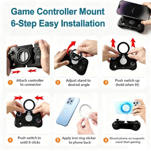 Uonekamo Mobile Clip for GameSir X4 Aileron Controller,Adjustable Phone Mount Holder for Android, Split Design with Travel Case, Compatible with Diablo Immortal, Fortnite, Minecraft & More - Image 4