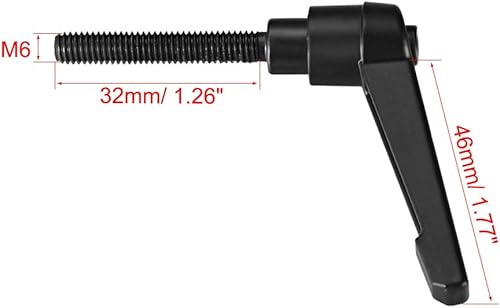 Miniatura 84 de uxcell 5 piezas de manija de palanca de sujeción ajustable M8 x 0.630 in óxido negro métrico acero al carbono macho roscado perillas de mano