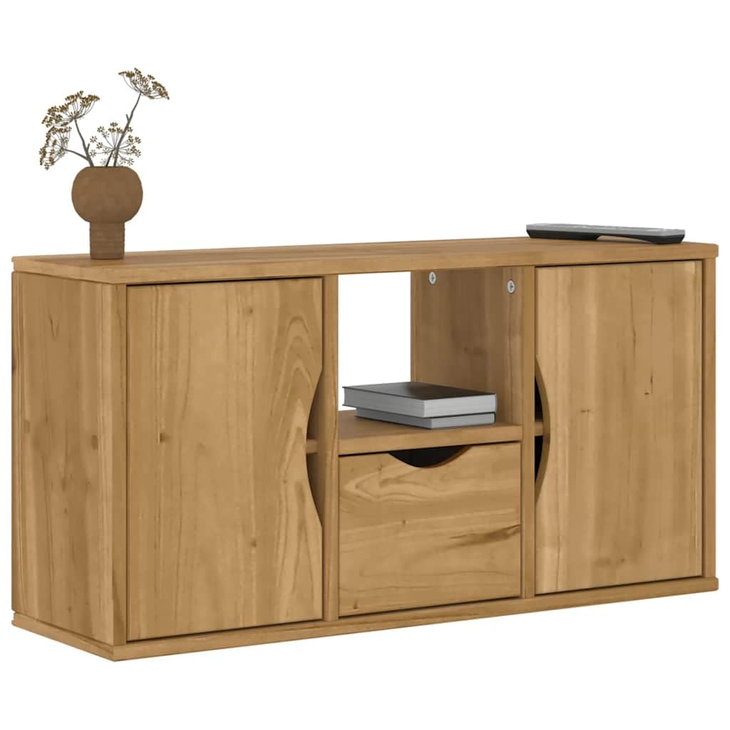 Générique Mobile TV in legno massiccio pino 79 x 24 x 40 cm | Contenitore per soggiorno, camera da letto, facile da pulire, serie ODDA