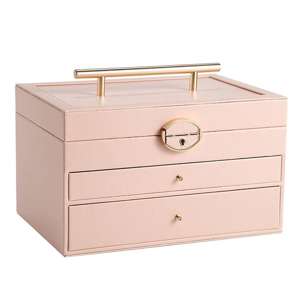 Caja organizadora de almacenamiento de joyas, diseño europeo multicapa de lujo, gran capacidad, vitrina de joyería duradera, solución de almacenamiento de joyas personalizada