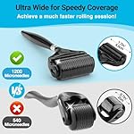 Beard and Hair Ultra Wide Derma Roller (1Pack) by Tilcare - Sterile 1200 Grade A Titanium Microneedles Titanium Derma Roller 0.25mm - Image 3
