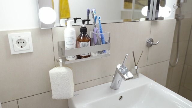 Étagère De Douche Adhésive LIEBHEIM - Acier Inoxydable, Support 10kg - Sans Perçage, Installation Facile