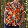 Funny Tropical Hawaiian Shirt, Aloha Summer Beach Short Sleeve Button Down Shirt for Men, Women, Skull 01, 4XL #5