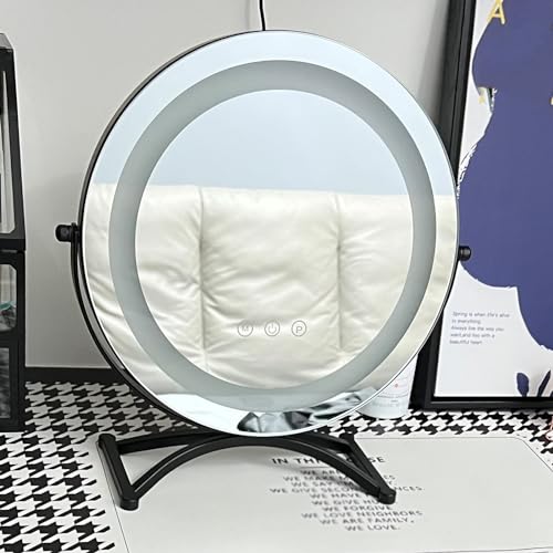 Espejo de maquillaje LED con 3 modos de luz y pantalla táctil para mesa 3