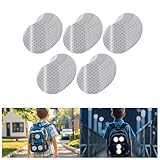 tuyrchu Non Fading White Reflective Stickers 1-inch Diameter Round Reflector, Outdoor Waterproof High Visibility Warning Adhesive Tape (50 Pcs)