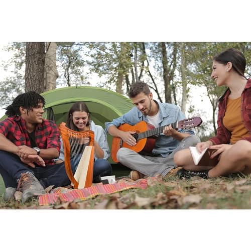 LOMUTY 15-String Lyre Harp with Tuning Wrench Harp Instruments, Lyre Harp is Good Choice for Music Lovers, Beginners and Friends