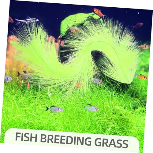 ERINGOGO Fischlaichbürste mit Edelstahlkern Zuchtgras für Aquarien Sicheres Versteck für Fische und Jungtiere Dekoratives Schonendes Laichgras für Fischzucht und Aquakultur