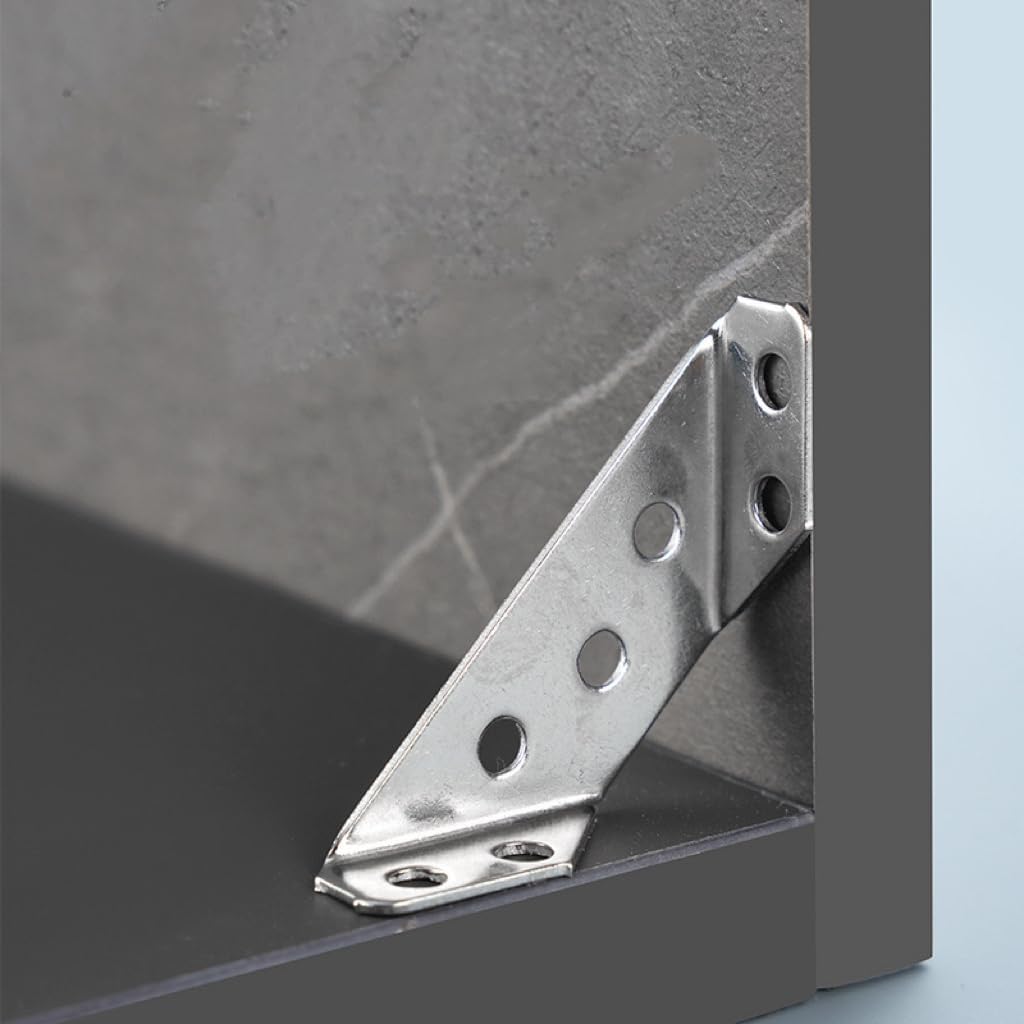 20PCS Furniture Corner Connector Stainless Steel Corner Brace Furniture Angle Fasten Connectors Triangle Corner Bracket with Screws