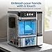 Chewable Crunchable Countertop Nugget Ice Maker，with Side Water Tank,41 Lbs in 24 Hours， Self-Cleaning, One-Click Operation, Stainless Steel,Ideal for Parties, Kitchens, Bars, Offices