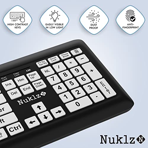 Nuklz N Magnus 325 | Wireless Large Print Full Size Computer Keyboard thumb #6