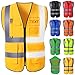 Custom Safety Vest for Men with Logo Pockets Personalized High Visibility Protective Workwear with Reflective Strip Adult
