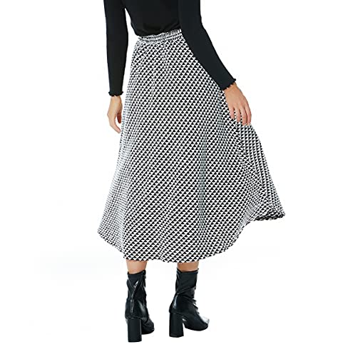 Jupe longue houndstooth chaude taille haute pour rester chic sans grelotter - 6