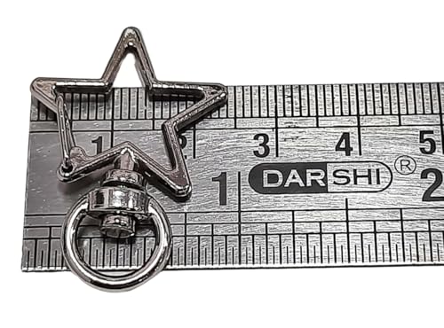 Image of Tia Strap Buckles Metal Clasps Lobster for Handbag, Spring Ring, Purse Dog Hook, Key Chain Swivel Trigger Snap Hook DIY and Purse Making Accessories (2, Silver Star Shape Spring Hook-33x10mm)