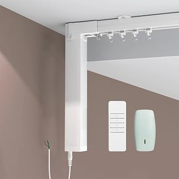 Control4 Smart Curtain Track, Pre-Assembled Motorized Curtains Rod, 1.2N.m High Torque Electric Drapery System, Automatic Remote Control Rail 4 meters 157.4 inches