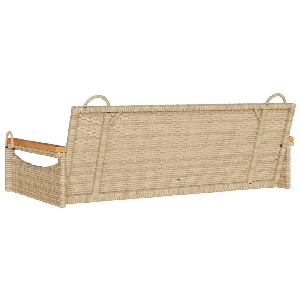vidaXL Ławka bujana, beżowa, 109x62x40 cm, polirattan