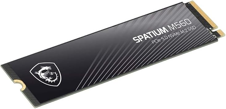 MSI SPATIUM M560 SSD 2 TB - PCIe 5.0 NVMe M.2 internal solid state drive, 10,300 MB/s reading, 8,700 MB/s writing, 3D NAND, integrated data security, center, 5-year warranty (1200 TBW)