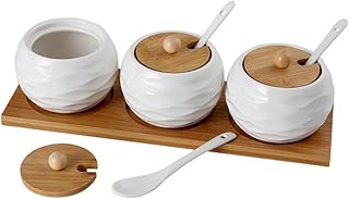 SOLUSTRE 1Juego Condimentos de Cerámica Color Marrón de Especias y Accesorios de Cocina y Funcionales