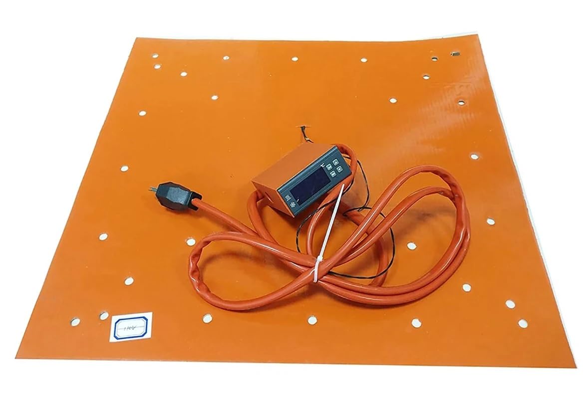 Plateau Chauffant en Silicone personnalisé 508 x mm (20" 20") for imprimante 3D Creality CR-10 S5 avec 28 Trous, Dos adhésif et capteur(220v 1300w 1,Without Controller)