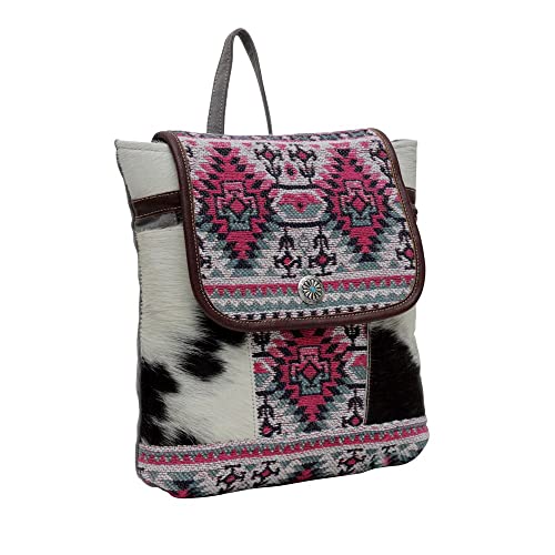 Myra Bag Western Leather Backpack Bag for Women - Flapover Upcycled Cowhide Bag Mia2