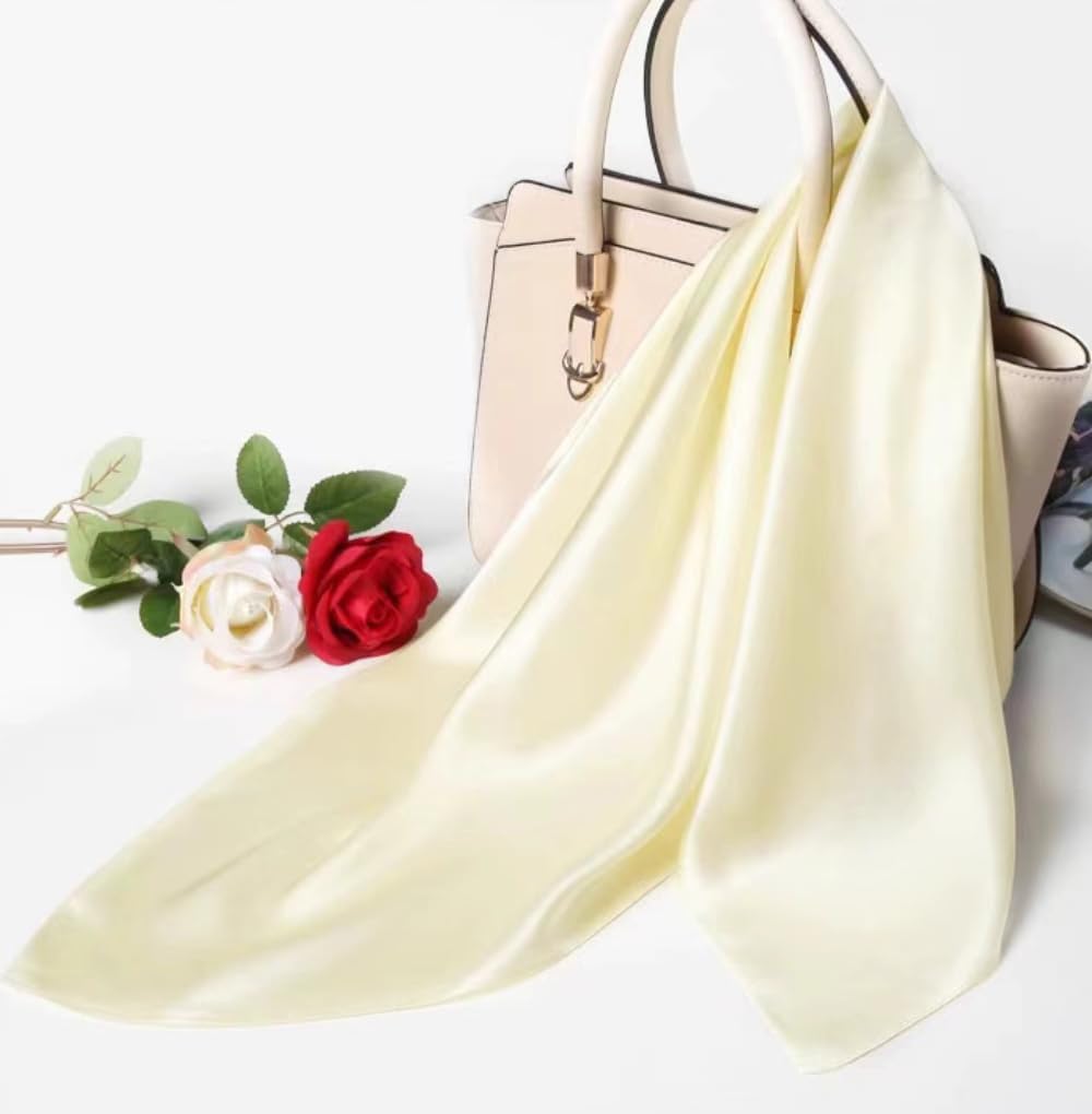 100% Silk Square Scarf for Hair-25.6" Women Men Neckerchief & Headscarf image 2