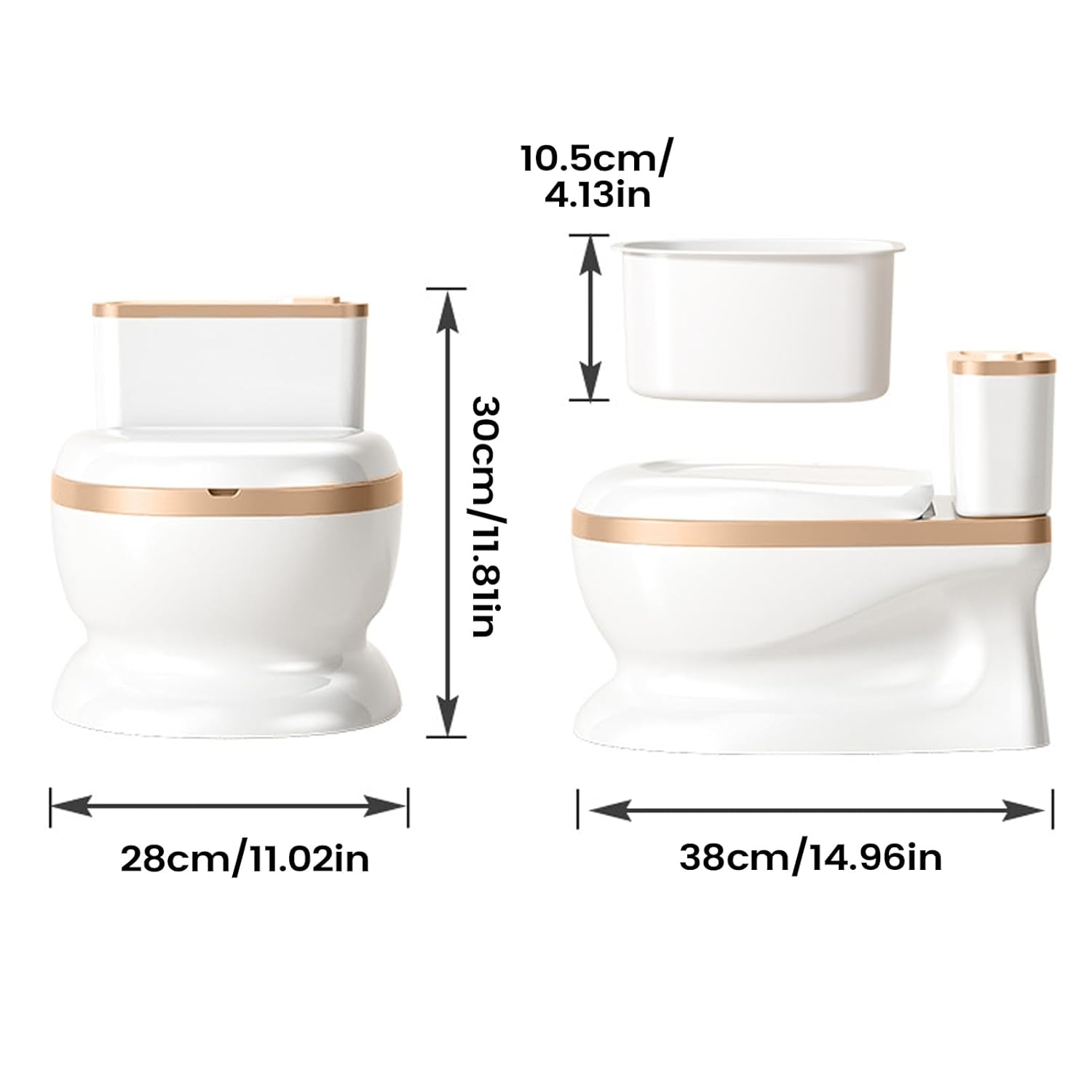 Potty Trainer Toilet, Anti Skid Pad, Flush Button Function, Comfortable Safe Training Toilet for 1 to 3 Year Old Boys & Preschoolers, Childcare Potty Training for Bathroom, Living Room, Bedroom