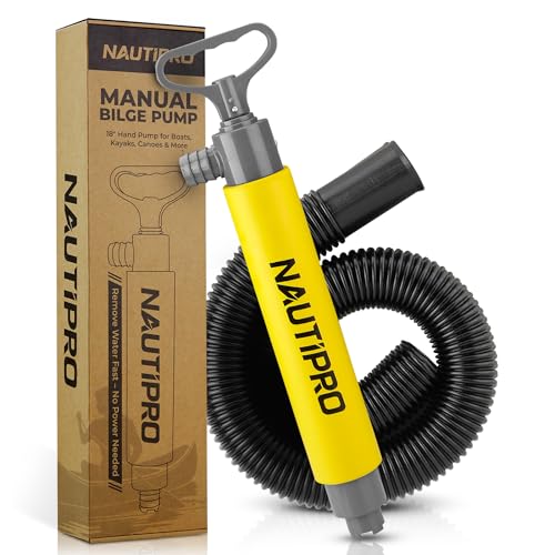 Manual Bilge Pump for Boats Kayak Canoe Portable Hand Water Pump with Hose Compact Marine Safety Equipment for Water Removal and Emergency Use
