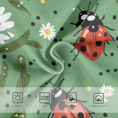 Wusikd Ladybugs Daisies Boys' Underwear Cotton Green Boys Briefs Soft Toddler Underwear 2T3