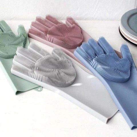 IVAAN Home Maker Silicone Scrubbing Gloves, Scrub Cleaning Gloves with Scrubber for Dishwashing and Pet Grooming, Latex Free (Multicolor, Pack of 1 Pair) (B07TXLXMT4) Amazon Price History, Amazon Price Tracker