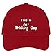 Trendy Apparel Shop This is My Thinking Cap Embroidered Brushed 100% Cotton Baseball Cap - Red