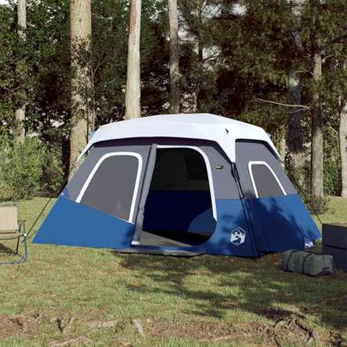 IKAYAA Tienda de Campaña 4-6 Personas con LED, Impermeable, Azul