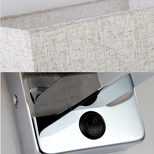 LHTCZZB Carré Tissu Abat Jour Applique Moderne Chaude Chambre Chevet Lampe Électrodéposée Corps Corps Applique Murale E27 - Image 7