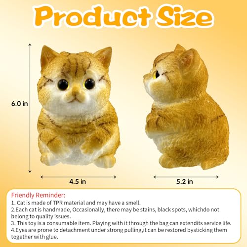 Image of Big Hand Painted Cat Squishy Toys,Large Cute Ultra Soft Kitty Squeeze Fidget Toys for Stress Relief ,Kawaii Squishies Sticky Animal Toys for Adults Kids,Decompression Sensory Balls Toys (PMJB)