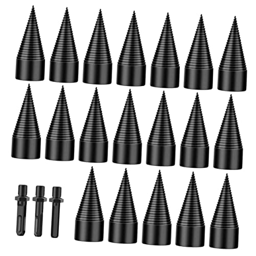POPETPOP 1 Juego taladro para partir madera cavador broca para trabajar la madera Perforar rajadora de troncos astillador de troncos broca para leña tornillo partidor de leña acero Black