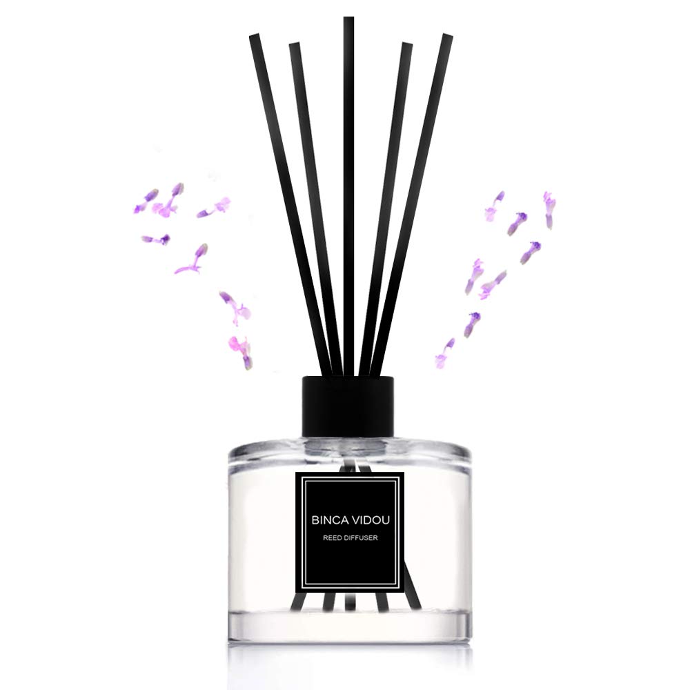 binca vidou Reed Diffuser, Lavender Reed Oil Diffusers Set for Office Decor Bedroom Living Room Aromatherapy for Gift Idea & Stress Relief 120 ml/4.09 oz