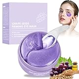 60 Patchs Yeux au Collagène et pépins de raisin, Anti-Cernes et Anti-Rides, Masques Hydratants au Gel d’Acide Hyaluronique, Pour Poches et Peau Fatiguée, Soins Visage Homme Femme